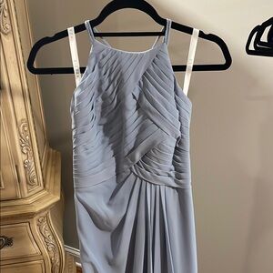 Azazie Ginger Allure dusty blue dress